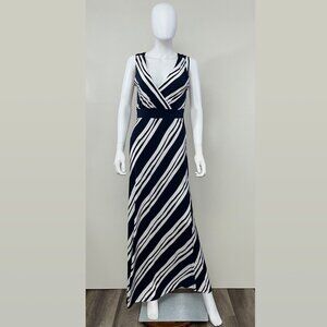 Vineyard Vines Maxi Dress Women's Size S Navy Blue & White